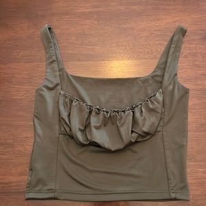 Cute army green summer top
